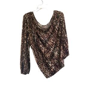 MAURICES Women’s Animal Print One Shoulder Top / Size: 1X